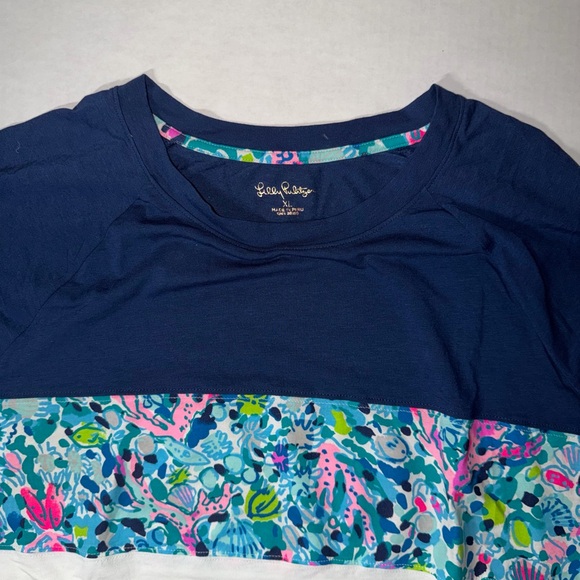 Lilly Pulitzer Navy and White Long Sleeve Tee - Picture 2 of 3